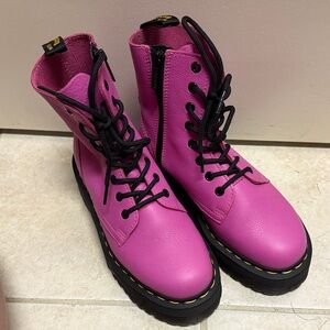 Pink Lace-Up Boots